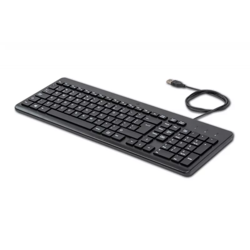 HP 150 Wired Keyboard, Full-size (100%), Wired, USB, Mechanical, QWERTY, Black