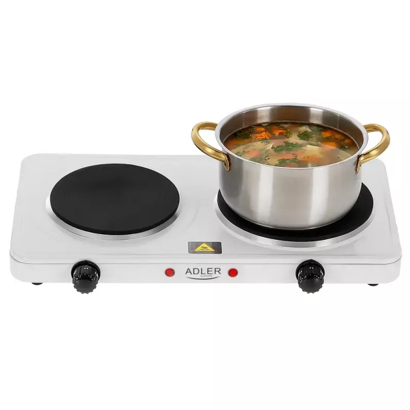 Electric hot plate Adler AD 6520, 2 burners/cooking zones, white