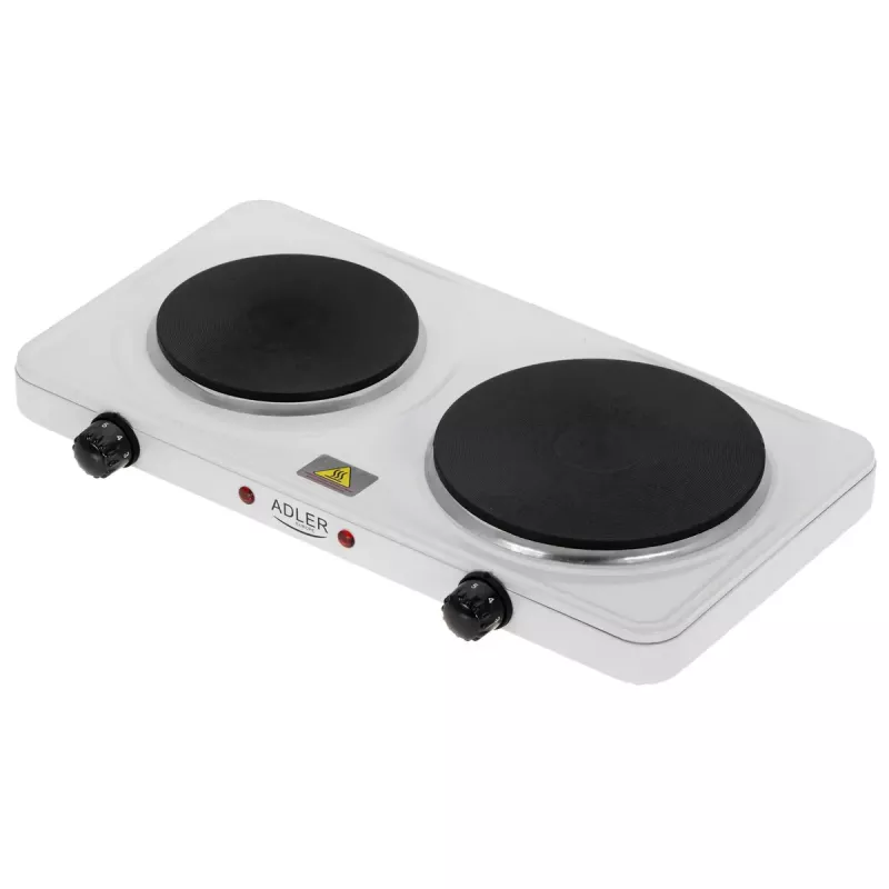 Electric hot plate Adler AD 6520, 2 burners/cooking zones, white