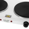 Electric hot plate Adler AD 6520, 2 burners/cooking zones, white