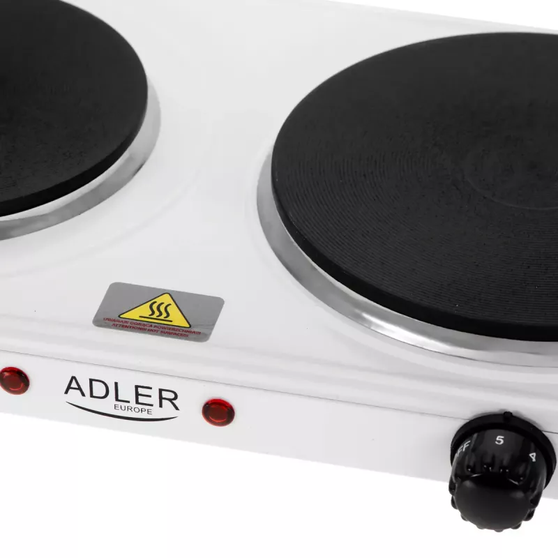 Electric hot plate Adler AD 6520, 2 burners/cooking zones, white