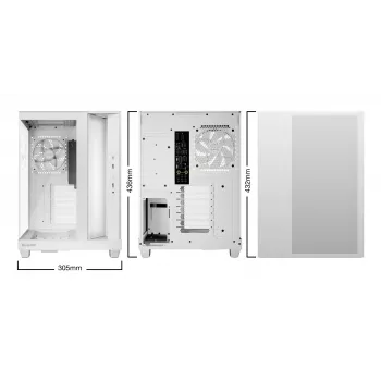 PC case be quiet Light Base 500 LX White Midi Tower ATX/PS2 PSU support 3x120 mm front 1x120 mm rear supports 2.5/3.5 inch drives 305×436×432 mm
