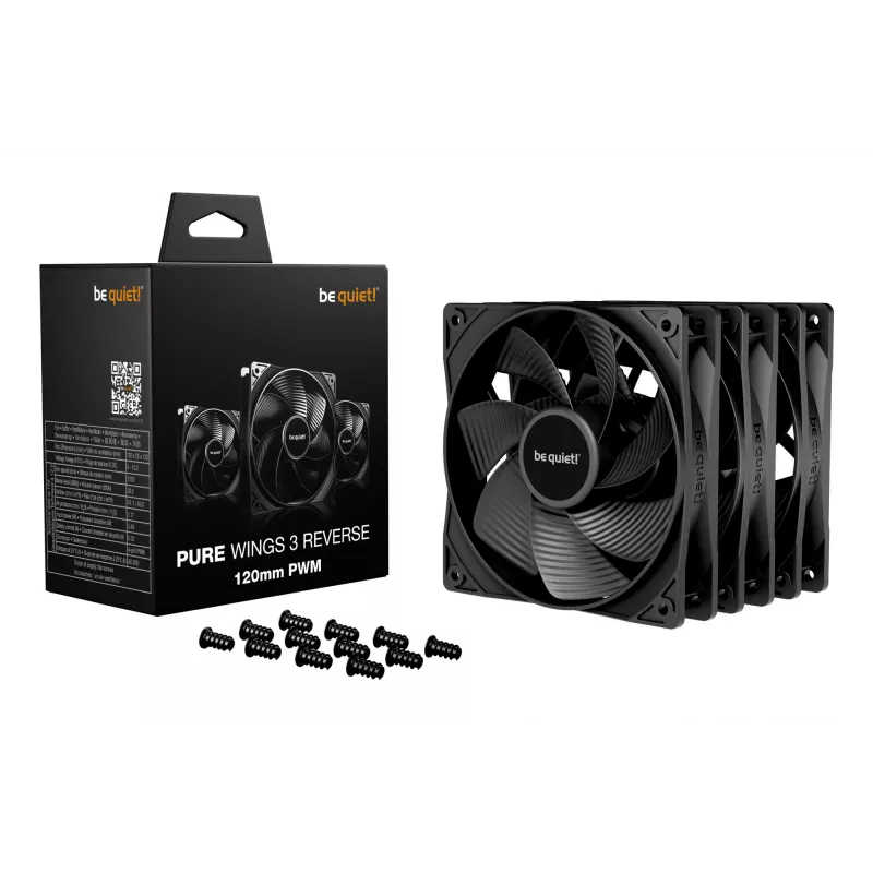 be quiet Pure Wings 3 120mm | PWM Reverse Triple-Pack Computer case Fan 12 cm Black 3 pc(s)