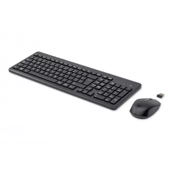 HP 330 Wireless Mouse and Keyboard Combination, Full-size (100%), Wireless, RF Wireless, QWERTY, Black, Mouse included
