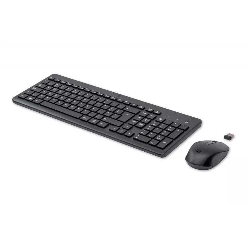 HP 330 Wireless Mouse and Keyboard Combination, Full-size (100%), Wireless, RF Wireless, QWERTY, Black, Mouse included