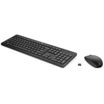 HP 230 Wireless Mouse and Keyboard Combo, Full-size (100%), Wireless, RF Wireless, Membrane, Black, Mouse included