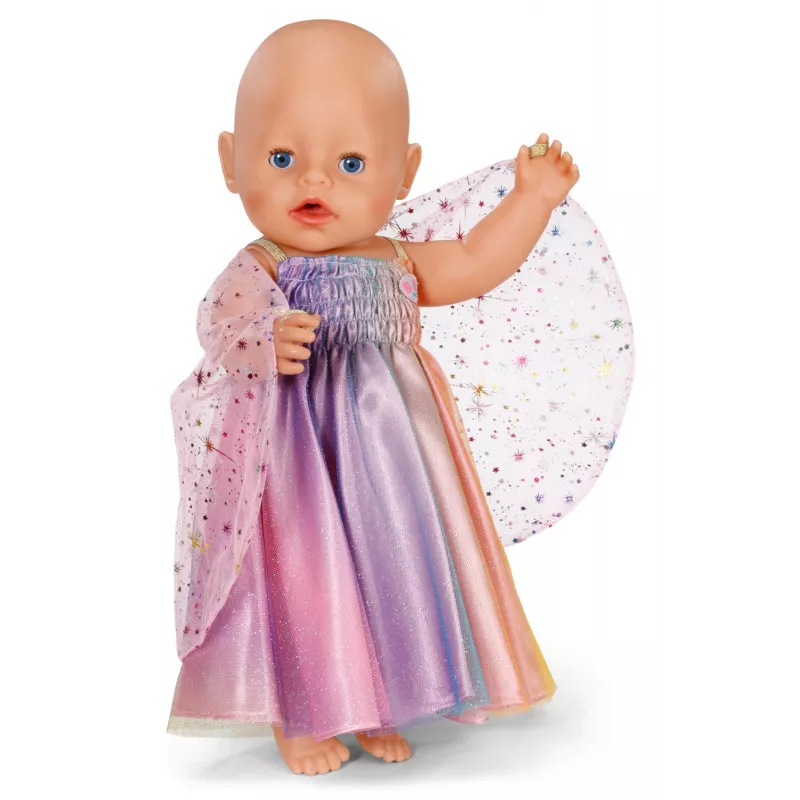 Doll dress ZAPF BABY born Rainbow Nightdress for 3–12 yrs, textile, multicolour, foldable