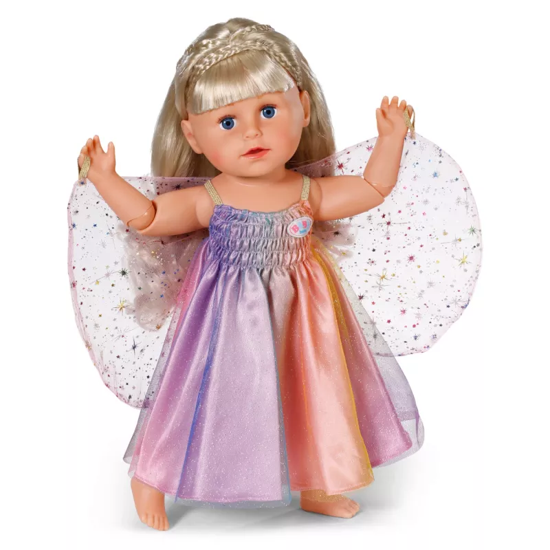 Doll dress ZAPF BABY born Rainbow Nightdress for 3–12 yrs, textile, multicolour, foldable