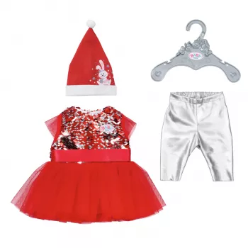 Doll dress ZAPF BABY born Xmas Dress for 43 cm dolls, textile, multicolour, foldable, age 3–12
