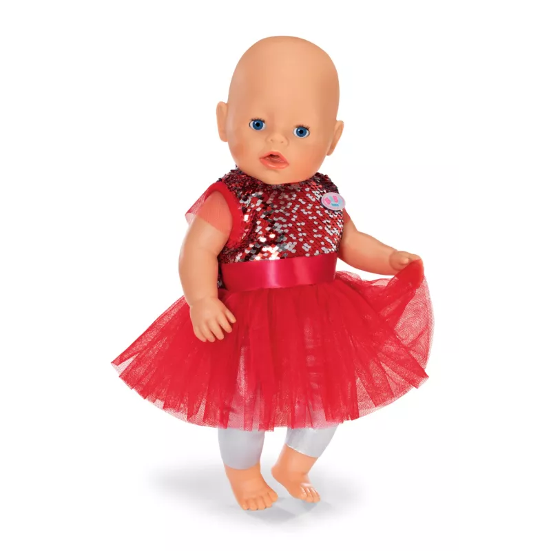 Doll dress ZAPF BABY born Xmas Dress for 43 cm dolls, textile, multicolour, foldable, age 3–12