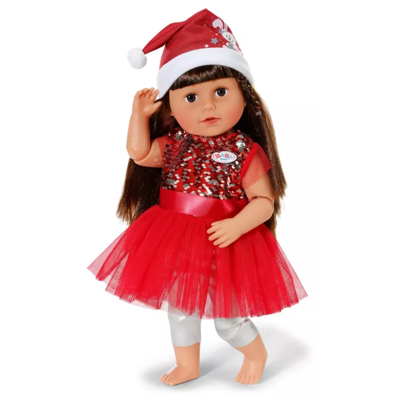 Doll dress ZAPF BABY born Xmas Dress for 43 cm dolls, textile, multicolour, foldable, age 3–12