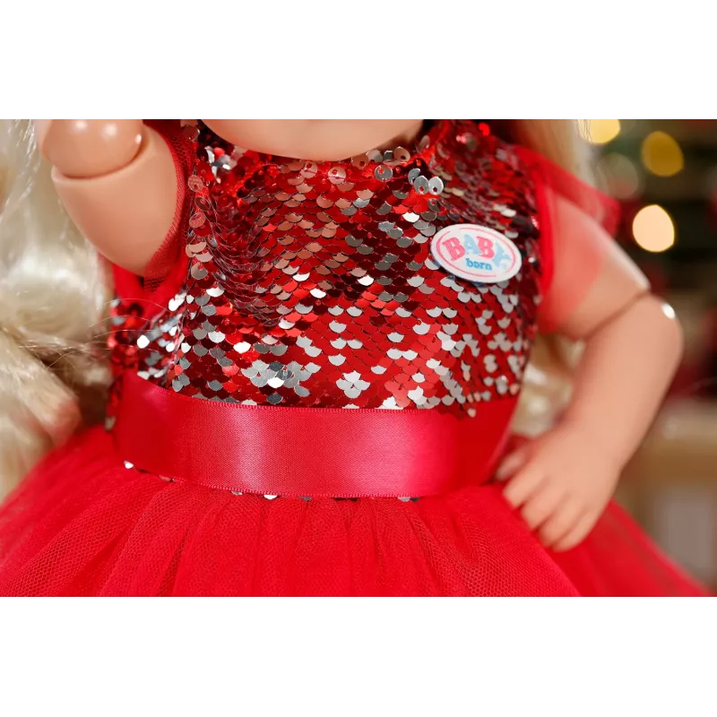 Doll dress ZAPF BABY born Xmas Dress for 43 cm dolls, textile, multicolour, foldable, age 3–12