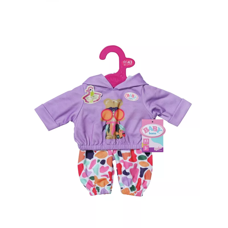 Doll clothes set ZAPF BABY born Hoodie Outfit for 43 cm dolls, multicolour, recommended age 3+