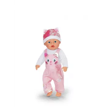 Doll clothes set ZAPF BABY born Onesie with Hat for 43 cm dolls, multicolour, foldable, age 3+