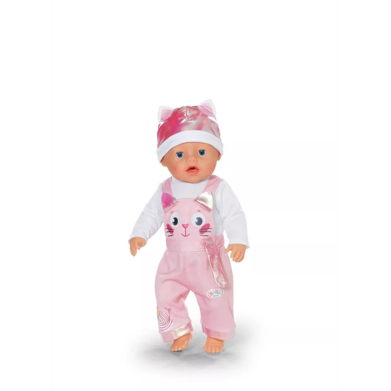 Doll clothes set ZAPF BABY born Onesie with Hat for 43 cm dolls, multicolour, foldable, age 3+