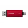 External SSD Kingston 2TB Dual USB-A/USB-C, USB 3.2 Gen 2, Read 1050 MB/s, Write 950 MB/s, Black/Red
