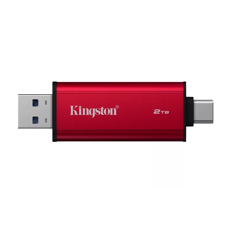 External SSD Kingston 2TB Dual USB-A/USB-C, USB 3.2 Gen 2, Read 1050 MB/s, Write 950 MB/s, Black/Red