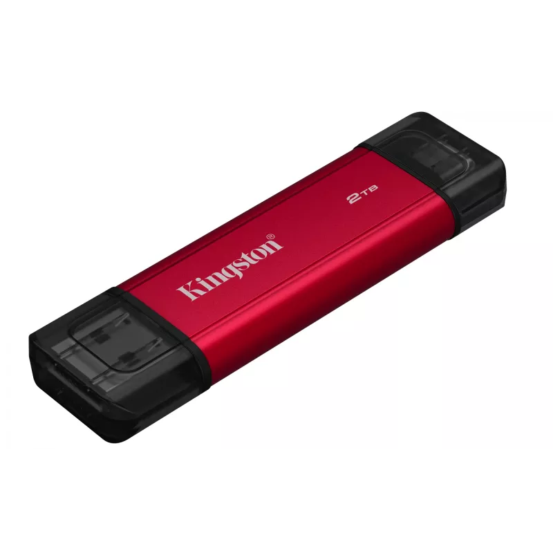 External SSD Kingston 2TB Dual USB-A/USB-C, USB 3.2 Gen 2, Read 1050 MB/s, Write 950 MB/s, Black/Red