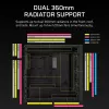PC Midi Tower case CORSAIR FRAME 5000D RS — Black, ATX/EATX support, 3x140 mm front fans, tempered glass, 250×556×542 mm
