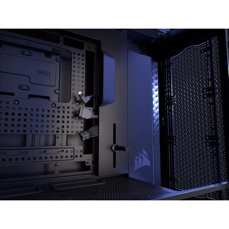 PC Midi Tower case CORSAIR FRAME 5000D RS — Black, ATX/EATX support, 3x140 mm front fans, tempered glass, 250×556×542 mm