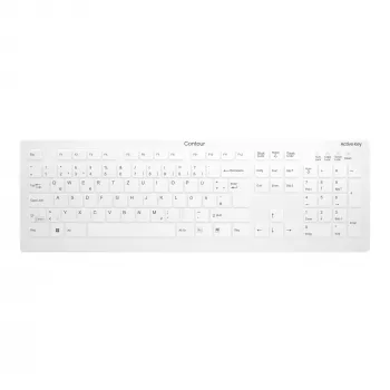 Contour Design Active Key Contour QuickClean Medical Keyboard Removable Cover Full-Size Wireless White DE C8112