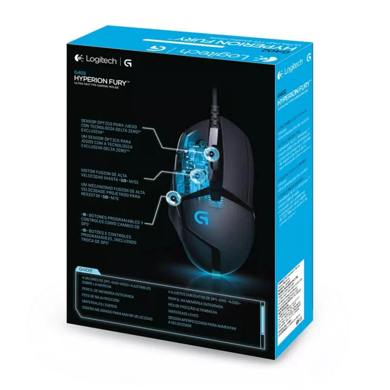 LOGITECH G402 FPS Gaming Mouse USB Hyperion Fury - EWR2