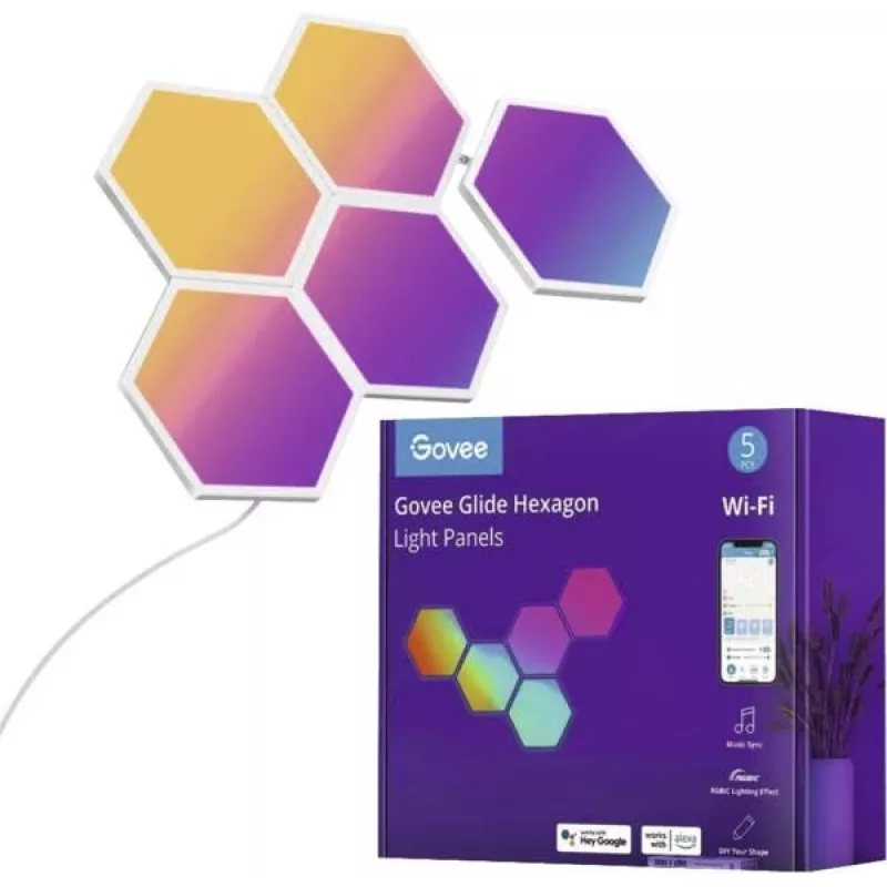 LED light panels Govee B6061 5-pack RGB color changing — modular decorative wall lighting