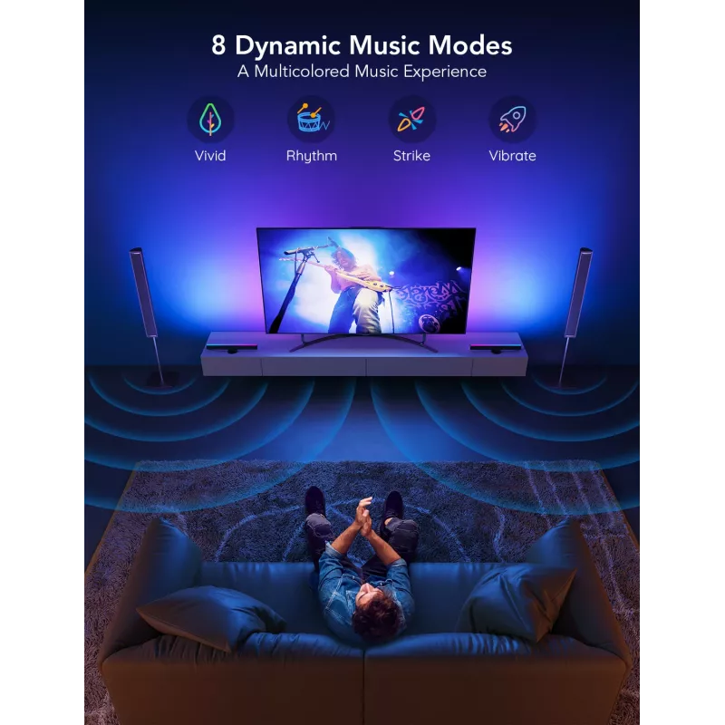 Govee H6046 TV Light Bars | LED Lighting | RGBIC, 2.4GHz Wi-Fi, Bluetooth