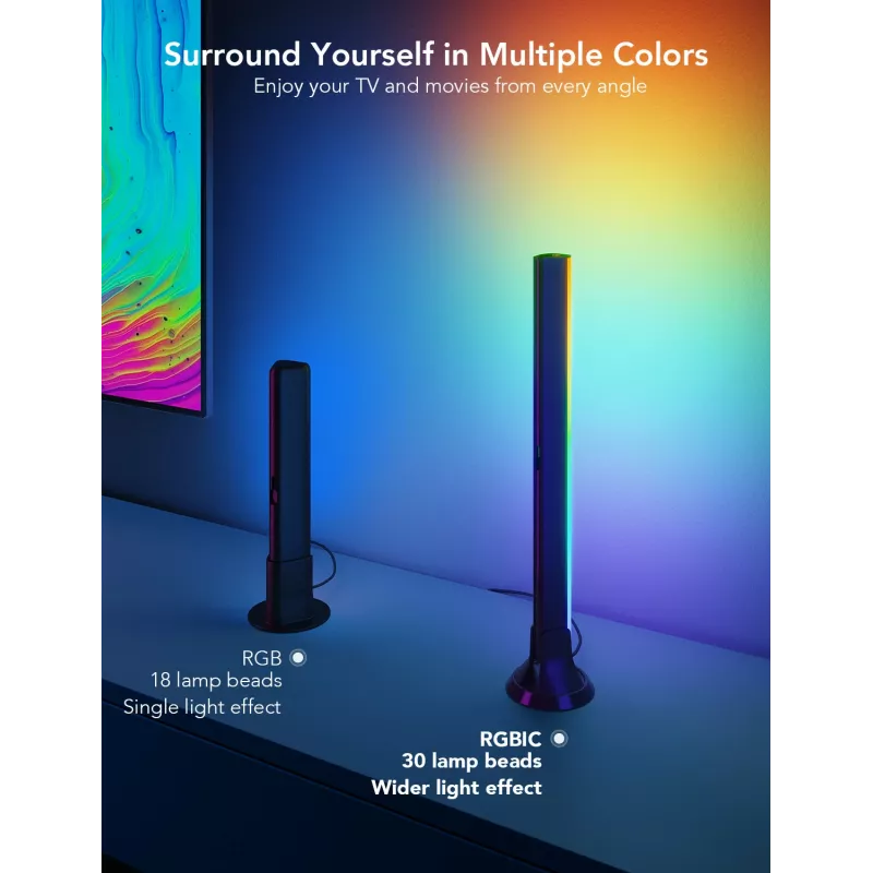 Govee H6046 TV Light Bars | LED Lighting | RGBIC, 2.4GHz Wi-Fi, Bluetooth