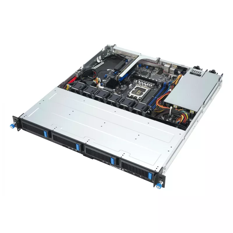 Rack server ASUS RS300-E12-RS4, 1U, Intel C262, LGA1700, Xeon E-2400, 4x hot-swap 3.5 inch bays, 450W PSU, DDR5 UDIMM up to 128GB