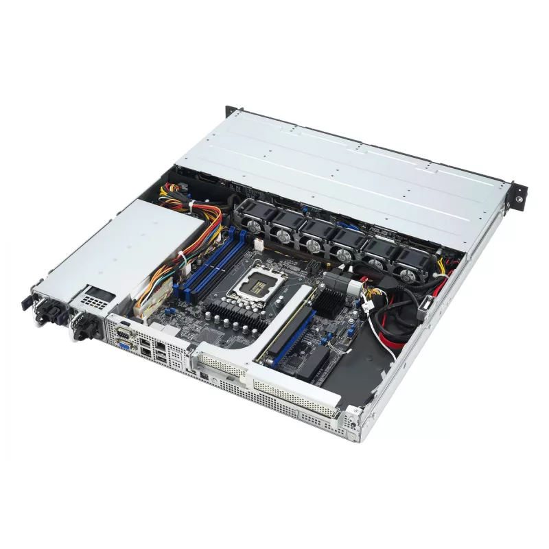 Rack server ASUS RS300-E12-RS4, 1U, Intel C262, LGA1700, Xeon E-2400, 4x hot-swap 3.5 inch bays, 450W PSU, DDR5 UDIMM up to 128GB