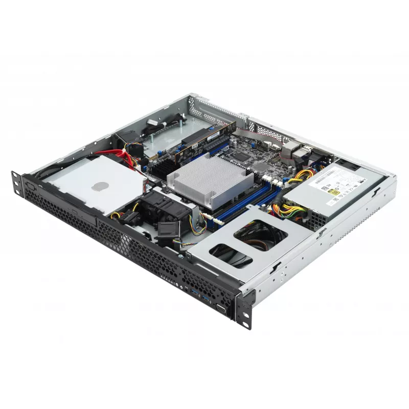 Rack server ASUS RS100-E11-PI2, Intel C252, LGA 1200, 1U, 4 DIMM, DDR4 up to 128 GB, 350W PSU, 2x RJ-45, M.2