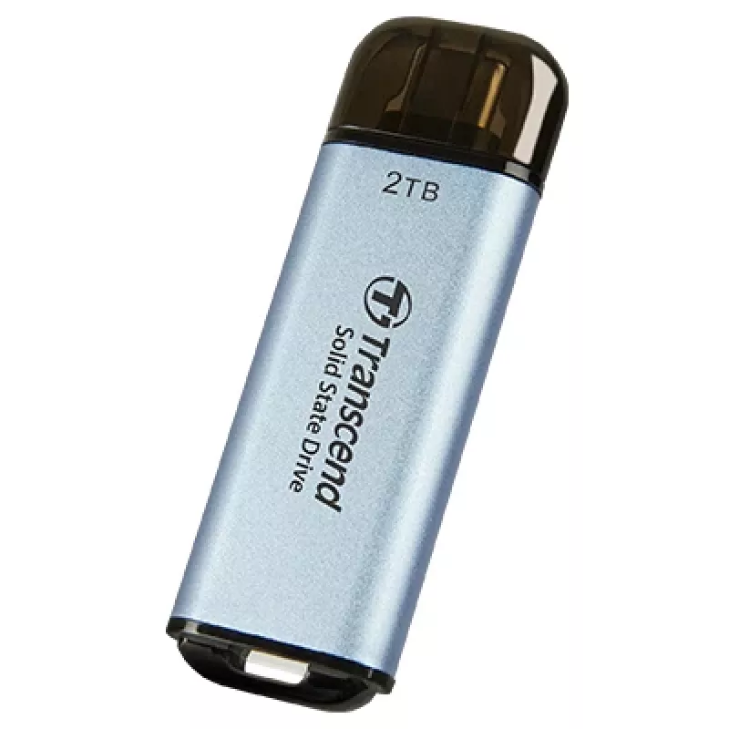 TRANSCEND Esd300c - 2TB Portable SSD - USB Type-c - 3D Nand Flash - Sky Blue
