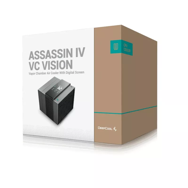 Air cooler DeepCool ASSASSIN IV VC VISION — dual-fan 120/140 mm, 300 W TDP, 7 heat pipes, LGA115x/LGA1200/LGA1700/LGA20xx compatible, Black
