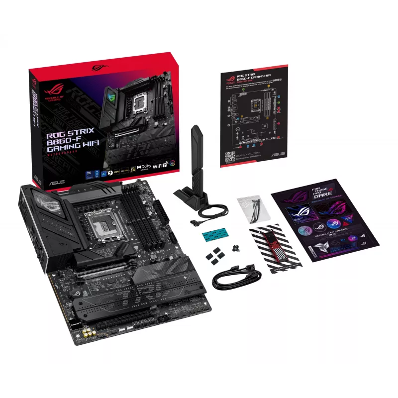 Motherboard ASUS ROG STRIX B860-F GAMING WIFI — Intel B860, LGA 1851, ATX, DDR5, 4x DIMM, Wi‑Fi 7, 2.5Gb LAN, 4x M.2