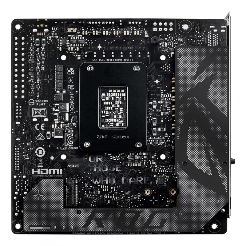 Motherboard ASUS ROG STRIX B860-I GAMING WIFI — Intel B860, LGA 1851, mini ITX, 2× DDR5 DIMM (up to 128 GB), Wi‑Fi 7, 2.5Gb LAN