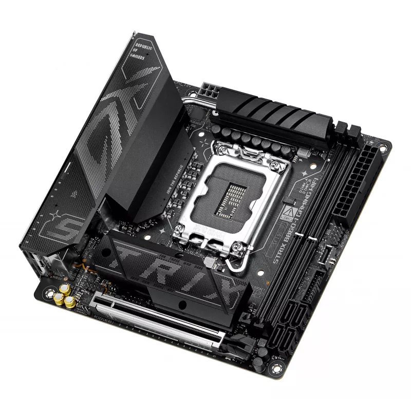 Motherboard ASUS ROG STRIX B860-I GAMING WIFI — Intel B860, LGA 1851, mini ITX, 2× DDR5 DIMM (up to 128 GB), Wi‑Fi 7, 2.5Gb LAN