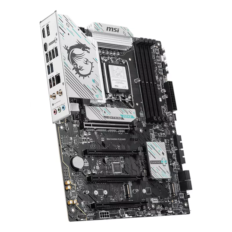 Motherboard MSI B860 GAMING PLUS WIFI — Intel B860, LGA 1851, ATX, DDR5, 4x DIMM, 3x M.2, Wi‑Fi 7, 5GbE