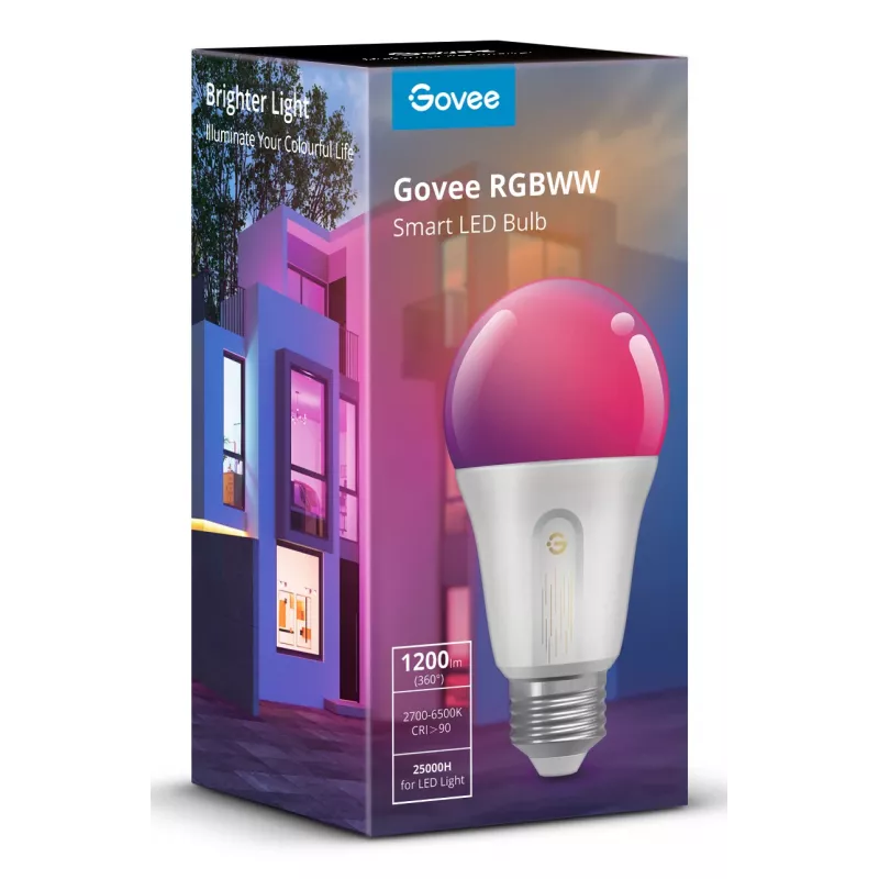 Smart bulb Govee H60093C1 1200 lm, Wi‑Fi & Bluetooth, 12 W, E26, white