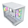 FSP S380-WA Case Mini Tower mITX, mATX White ARGB, Micro Tower, PC, White, micro ATX, Mini-ITX, SPCC, Tempered glass, Gaming