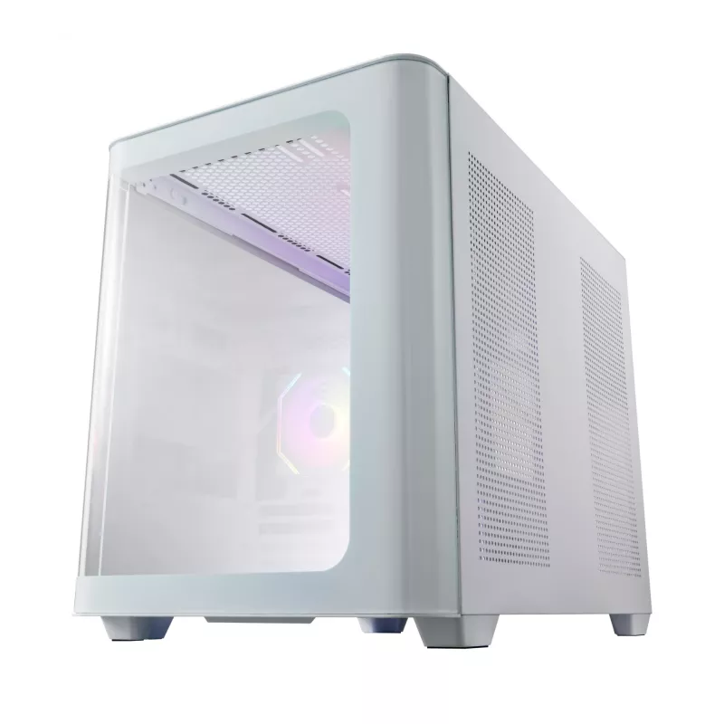 FSP S380-WA Case Mini Tower mITX, mATX White ARGB, Micro Tower, PC, White, micro ATX, Mini-ITX, SPCC, Tempered glass, Gaming