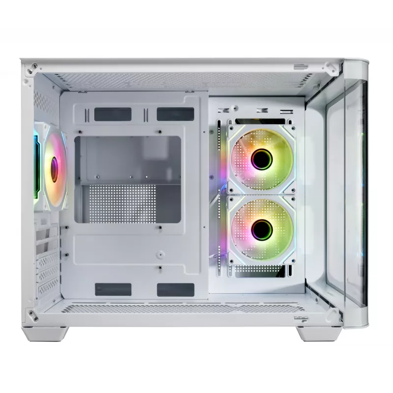 FSP S380-WA Case Mini Tower mITX, mATX White ARGB, Micro Tower, PC, White, micro ATX, Mini-ITX, SPCC, Tempered glass, Gaming