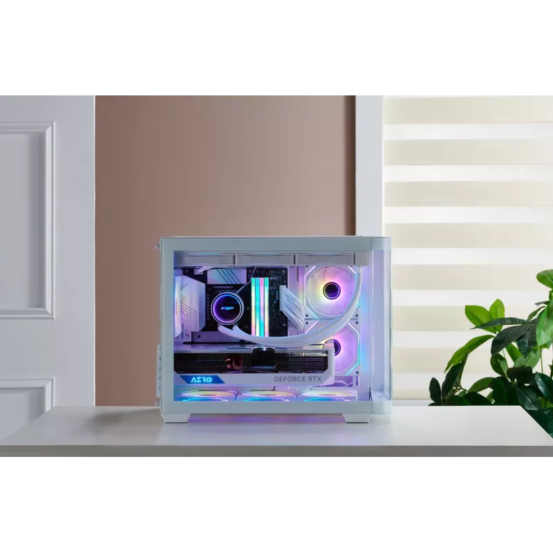 FSP S380-WA Case Mini Tower mITX, mATX White ARGB, Micro Tower, PC, White, micro ATX, Mini-ITX, SPCC, Tempered glass, Gaming