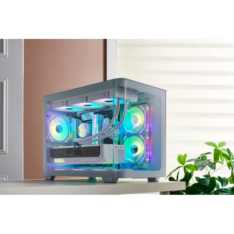 FSP S380-WA Case Mini Tower mITX, mATX White ARGB, Micro Tower, PC, White, micro ATX, Mini-ITX, SPCC, Tempered glass, Gaming