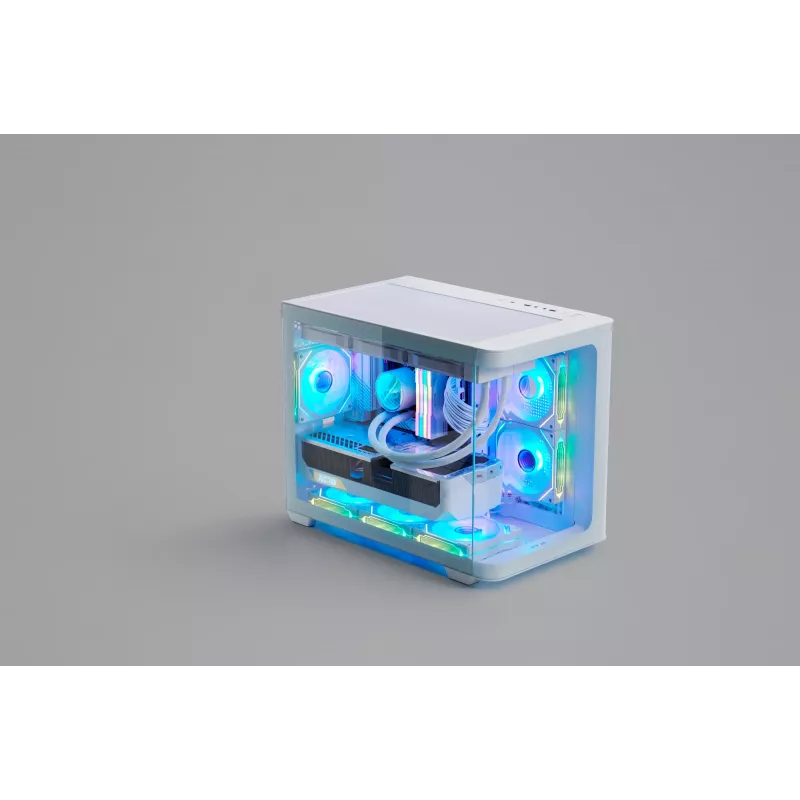 FSP S380-WA Case Mini Tower mITX, mATX White ARGB, Micro Tower, PC, White, micro ATX, Mini-ITX, SPCC, Tempered glass, Gaming