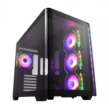FSP M580-BA Case Midi Tower mITX, mATX Black ARGB, Midi Tower, PC, Black, ATX, micro ATX, Mini-ITX, Glass, SPCC, Gaming
