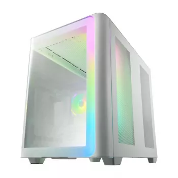 FSP M580-WA Case Midi Tower mITX, mATX White ARGB, Midi Tower, PC, White, ATX, micro ATX, Mini-ITX, Glass, SPCC, Gaming