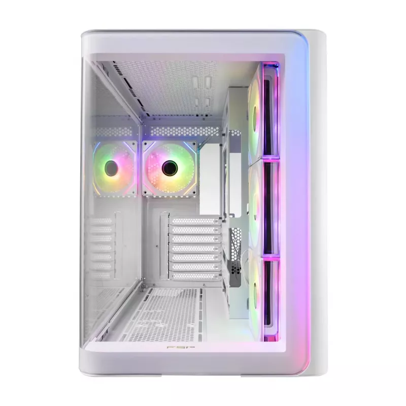 FSP M580-WA Case Midi Tower mITX, mATX White ARGB, Midi Tower, PC, White, ATX, micro ATX, Mini-ITX, Glass, SPCC, Gaming