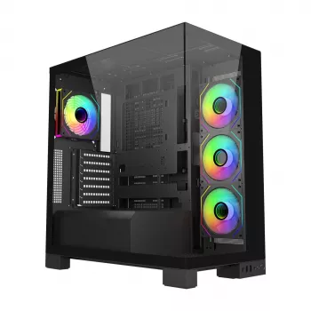 FSP M540-BA Case Midi Tower mITX, mATX, ATX (BTF) Black, Midi Tower, PC, Black, ATX, micro ATX, Mini-ITX, Glass, SPCC, Gaming