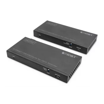 DIGITUS HDBaseT KVM Extender Set. 150m 4K/60Hz. USB 2.0. PoC. IR. black